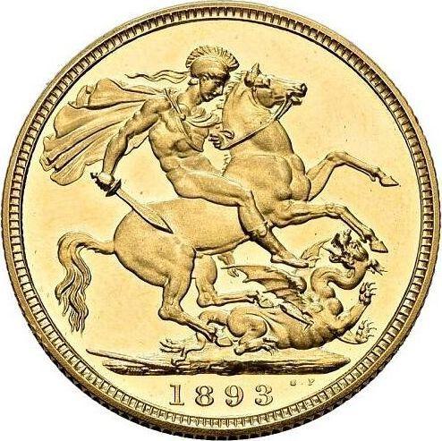 Reverse Sovereign 1893 TB - Gold Coin Value - United Kingdom, Victoria