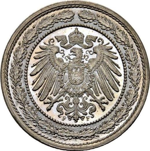 Реверс монеты - 20 пфеннигов 1890 года F "Тип 1890-1892" - цена монеты - Германия, Германская Империя