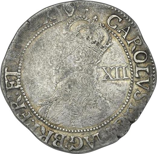 Obverse Shilling no date (1625-1642) "Fourth draped bust" Plume above the shield There is a border - Silver Coin Value - United Kingdom, Charles I