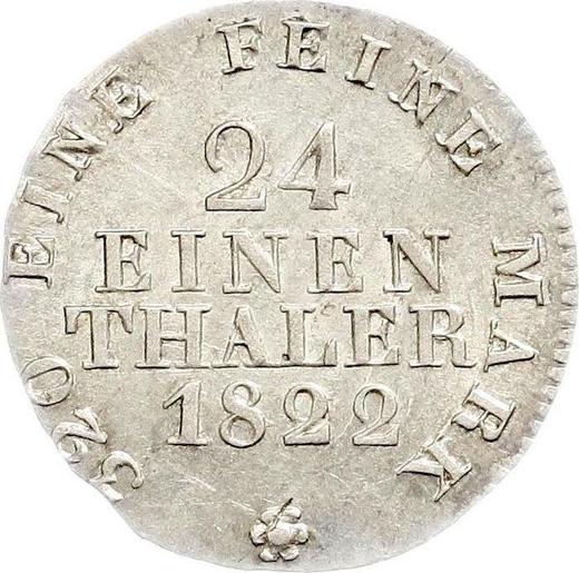 Reverse 1/24 Thaler 1822 I.G.S. - Silver Coin Value - Saxony-Albertine, Frederick Augustus I