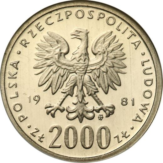 Awers monety - Próba 2000 złotych 1981 MW "Bolesław II Szczodry" Nikiel - cena monety - Polska, PRL