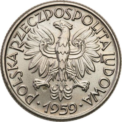 Anverso Pruebas 2 eslotis 1959 WJ "Espigas y frutas" Níquel - valor de la moneda - Polonia, República Popular
