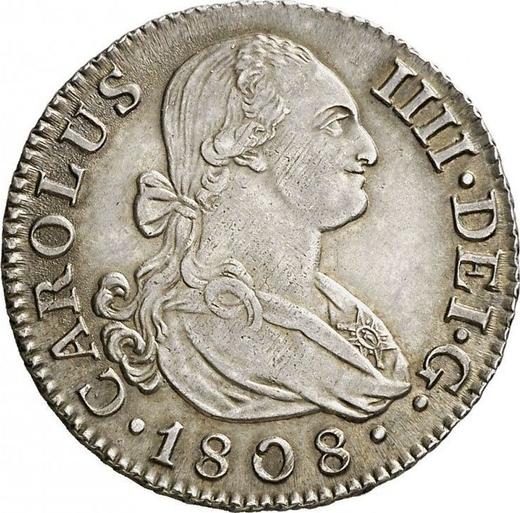 Obverse 2 Reales 1808 M IG - Silver Coin Value - Spain, Charles IV