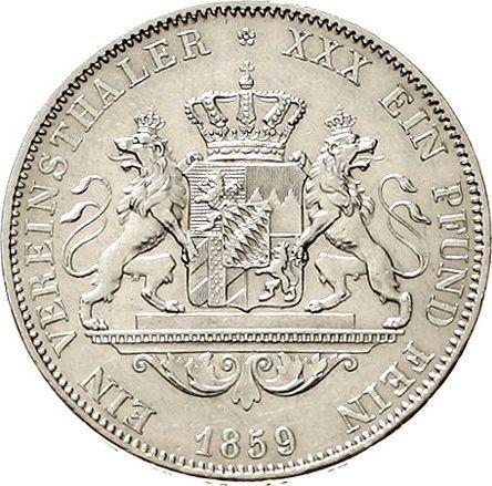 Revers Taler 1859 - Silbermünze Wert - Bayern, Maximilian II