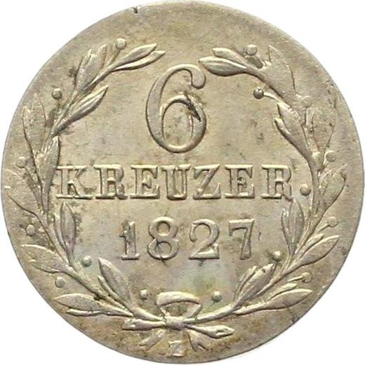 Reverse 6 Kreuzer 1827 - Silver Coin Value - Nassau, William