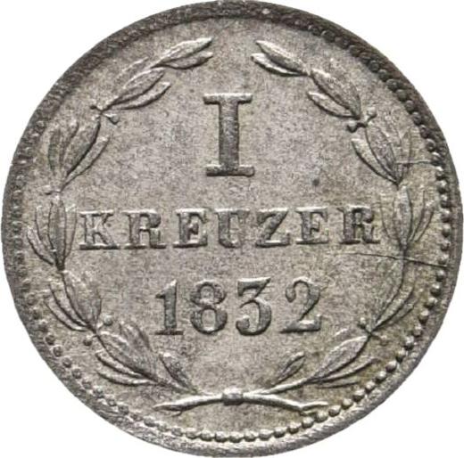 Reverse Kreuzer 1832 "Type 1832-1835" - Silver Coin Value - Nassau, William