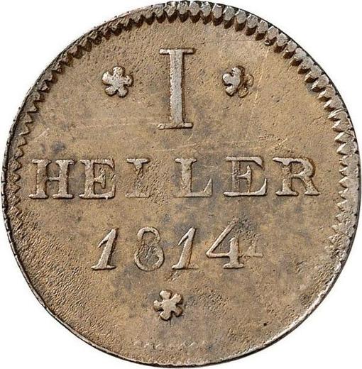 Reverse 1 Heller 1814 G.B. -  Coin Value - Frankfurt am Main, Free City