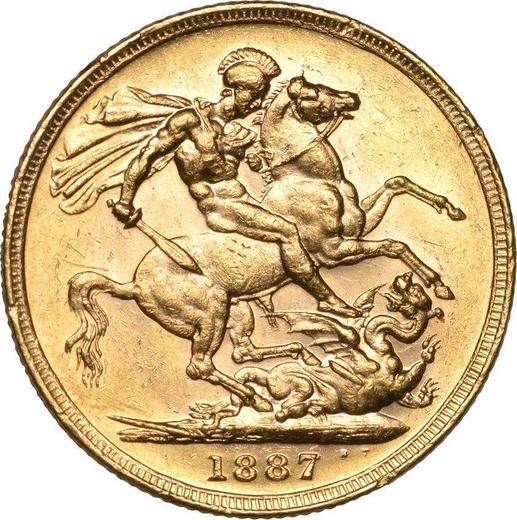 Revers Sovereign 1887 M WW "St. Georg" - Goldmünze Wert - Australien, Victoria