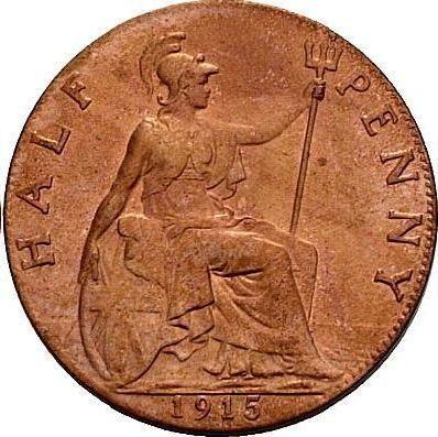 Rewers monety - 1/2 pensa 1915 - cena monety - Wielka Brytania, Jerzy V