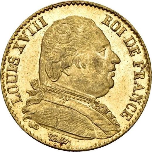 Obverse 20 Francs 1815 A "Type 1814-1815" - Gold Coin Value - France, Louis XVIII