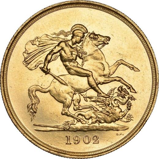 Reverse Five Pounds 1902 - Gold Coin Value - United Kingdom, Edward VII