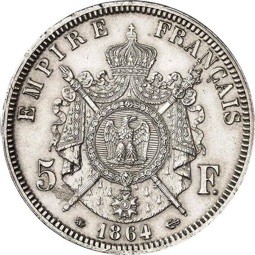 Reverse 5 Francs 1864 A "Type 1861-1870" - Silver Coin Value - France, Napoleon III
