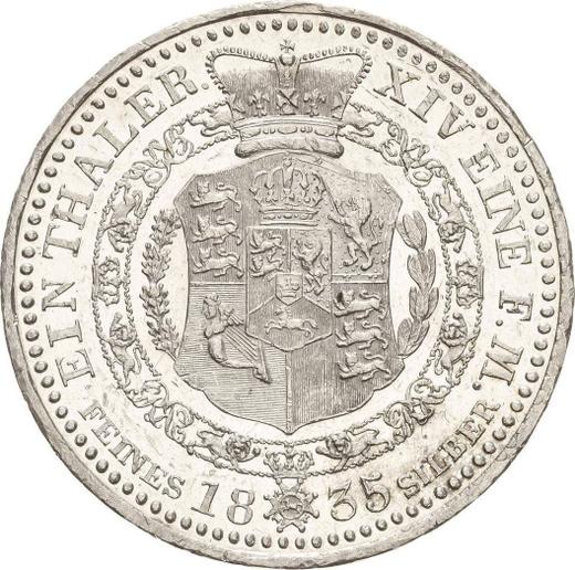 Reverse Thaler 1835 A "Type 1834-1837" - Silver Coin Value - Hanover, William IV