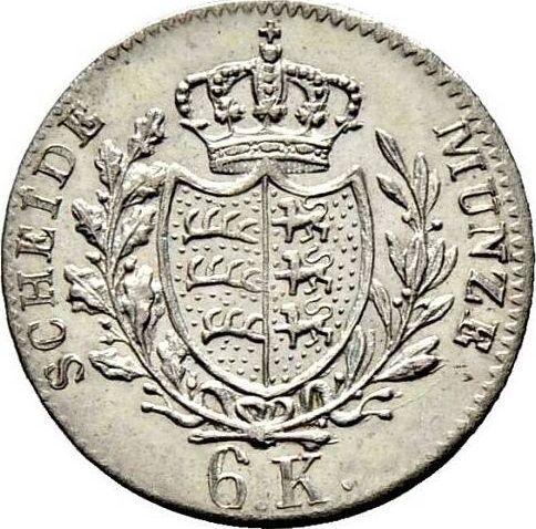 Rewers monety - 6 krajcarów 1829 - cena srebrnej monety - Wirtembergia, Wilhelm I