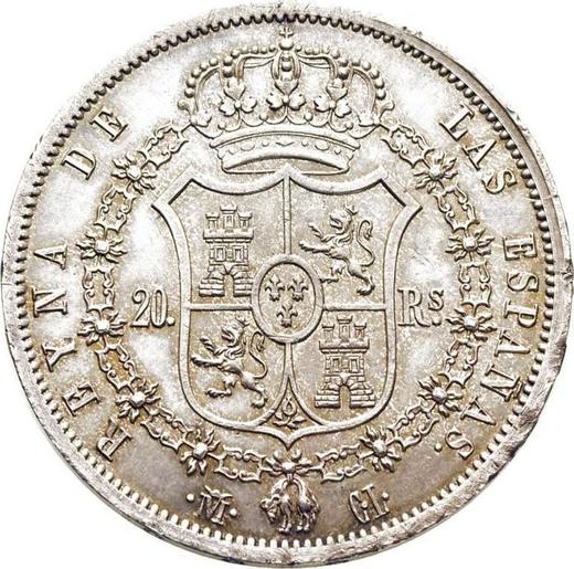 Reverse 20 Reales 1839 M CL - Silver Coin Value - Spain, Isabella II