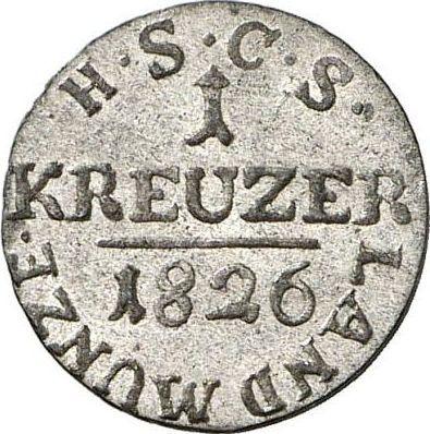 Reverse Kreuzer 1826 S - Silver Coin Value - Saxe-Coburg-Saalfeld, Ernest I