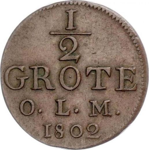 Rewers monety - 1/2 groten 1802 - cena  monety - Oldenburg, Piotr Fryderyk Wilhelm