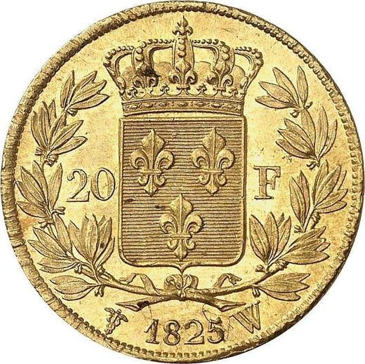 Reverse 20 Francs 1825 W "Type 1825-1830" - Gold Coin Value - France, Charles X