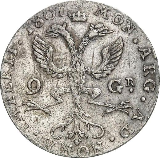 Reverso 9 grote 1807 - valor de la moneda de plata - Kniphausen y Varel, Guillermo Gustavo Federico