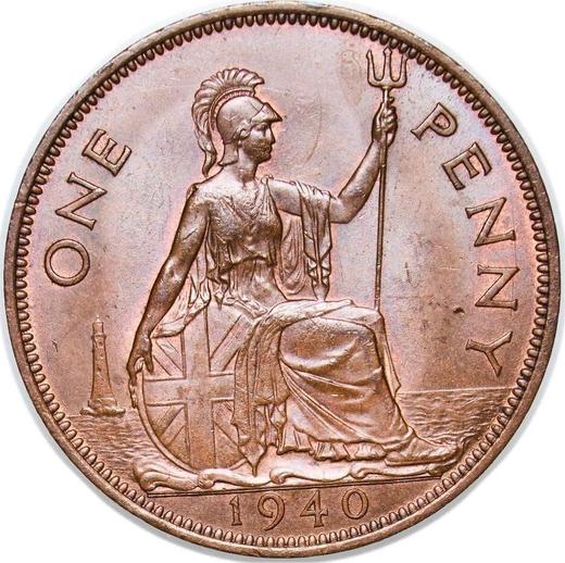 Реверс монеты - Пенни 1940 года HP "Тип 1937-1948" - цена  монеты - Великобритания, Георг VI