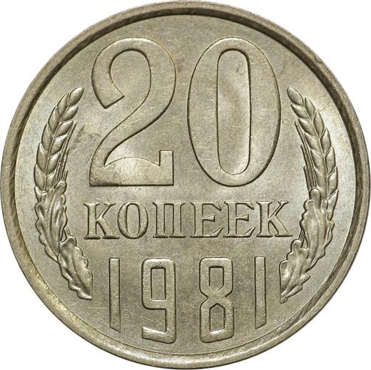 Reverse 20 Kopeks 1981 -  Coin Value - Russia, Soviet Union - USSR