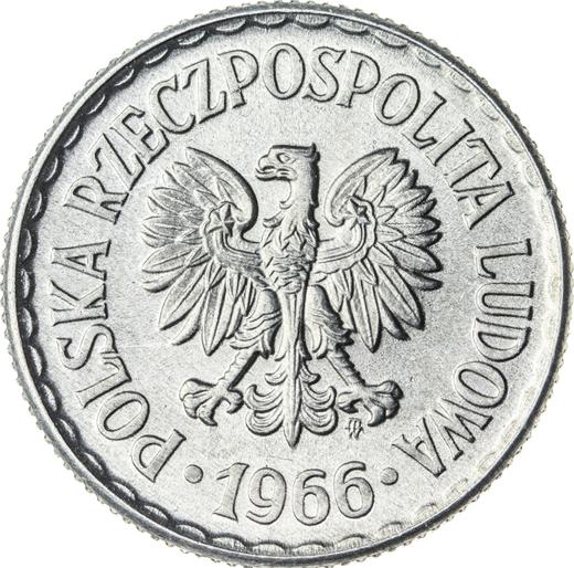 Obverse 1 Zloty 1966 MW -  Coin Value - Poland, Peoples Republic