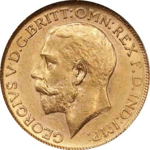 Obverse Sovereign 1918 C - Gold Coin Value - Canada, George V