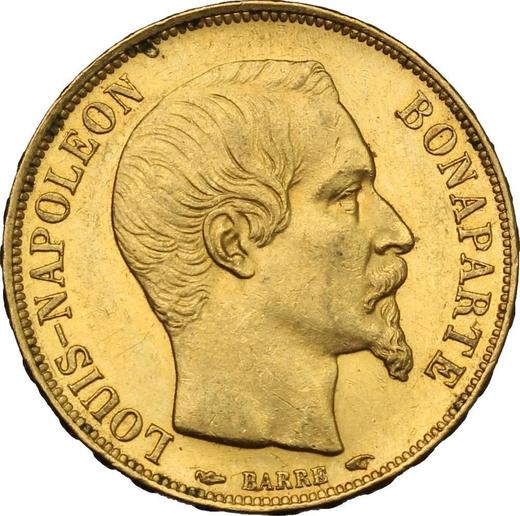 Obverse 20 Francs 1852 A - Gold Coin Value - France, Napoleon III