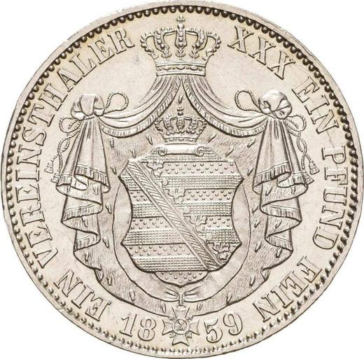 Revers Taler 1859 F - Silbermünze Wert - Sachsen-Albertinische, Johann