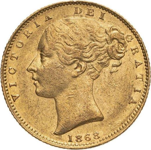 Аверс монеты - Соверен 1868 года WW "Герб" - цена золотой монеты - Великобритания, Виктория