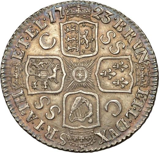 Rewers monety - 1 szeląg 1723 "Pierwszy typ portretu" "SS" i "C" w kątach - cena srebrnej monety - Wielka Brytania, Jerzy I