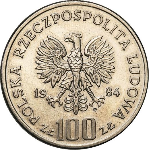 Awers monety - Próba 100 złotych 1984 MW "40 lat PRL" Nikiel - cena monety - Polska, PRL