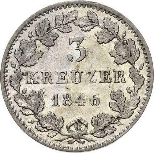 Revers 3 Kreuzer 1846 - Silbermünze Wert - Hohenzollern-Hechingen, Friedrich Wilhelm Сonstantin