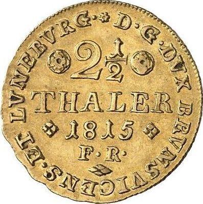 Reverse 2 1/2 Thaler 1815 FR - Gold Coin Value - Brunswick-Wolfenbüttel, Frederick William
