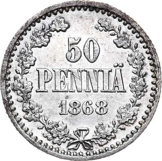 Reverse 50 Pennia 1868 S - Silver Coin Value - Finland, Grand Duchy