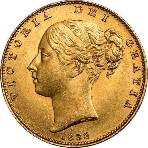 Obverse Sovereign 1838 WW "Shield" Narrow shield - Gold Coin Value - United Kingdom, Victoria
