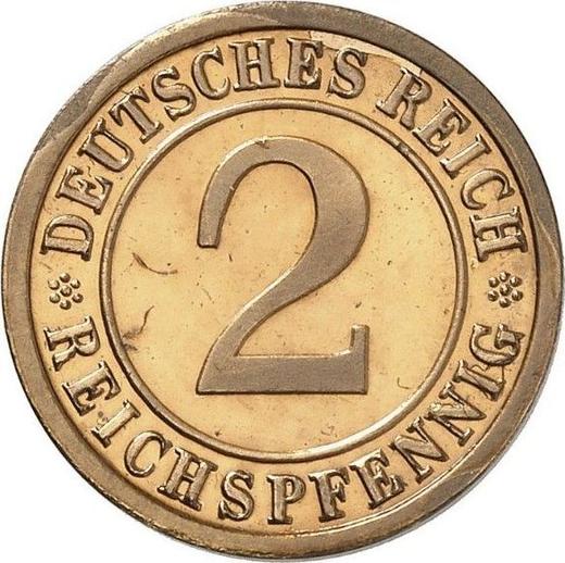 Obverse 2 Reichspfennig 1923 F - Coin Value - Germany, Weimar Republic