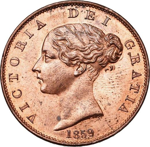 Awers monety - 1/2 pensa 1859 WW - cena  monety - Wielka Brytania, Wiktoria