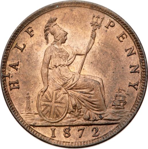 Reverse Halfpenny 1872 - Coin Value - United Kingdom, Victoria