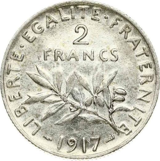 Reverse 2 Francs 1917 "Sower" - Silver Coin Value - France, Third Republic