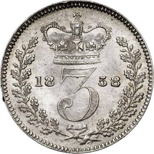 Reverse Threepence 1858 - Silver Coin Value - United Kingdom, Victoria