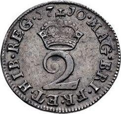 Rewers monety - 2 pensy 1710 - cena srebrnej monety - Wielka Brytania, Anna