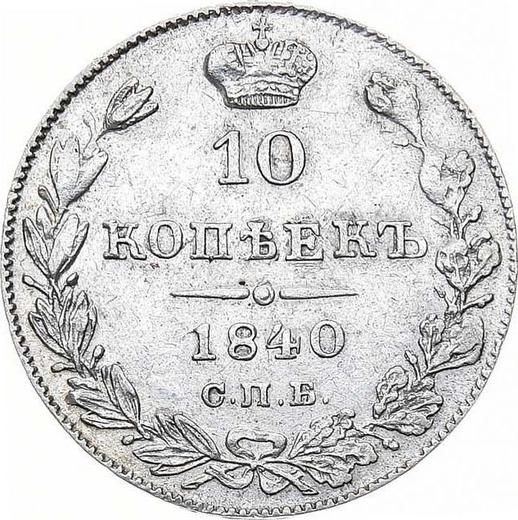 Reverse 10 Kopeks 1840 СПБ НГ "Eagle 1842" - Silver Coin Value - Russia, Nicholas I