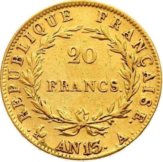 Reverse 20 Francs AN 13 (1804-1805) A - Gold Coin Value - France, Napoleon I