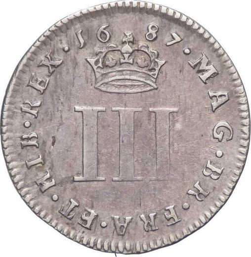 Reverse Threepence 1687 - Silver Coin Value - United Kingdom, James II