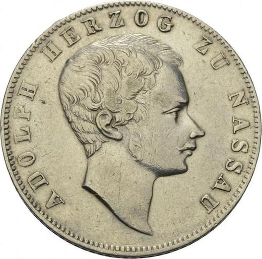 Obverse Gulden 1855 "Type 1840-1855" - Silver Coin Value - Nassau, Adolphe