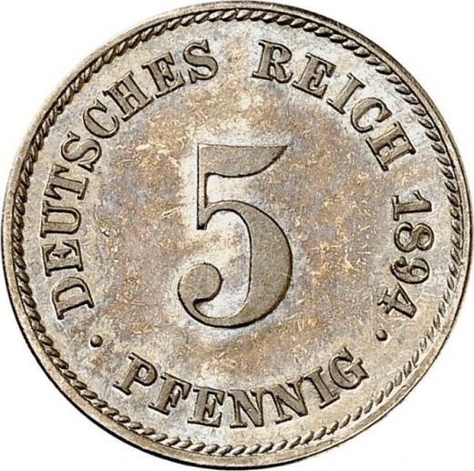 Obverse 5 Pfennig 1894 F "Type 1890-1915" - Coin Value - Germany, German Empire