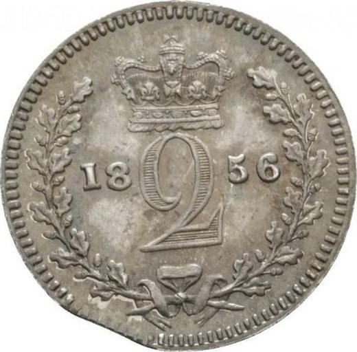 Реверс монеты - 2 пенса 1856 года - цена серебряной монеты - Великобритания, Виктория