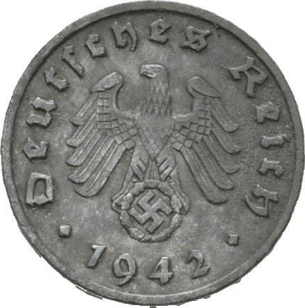 Reverse 1 Reichspfennig 1942 F "Type 1940-1945" -  Coin Value - Germany, Third Reich