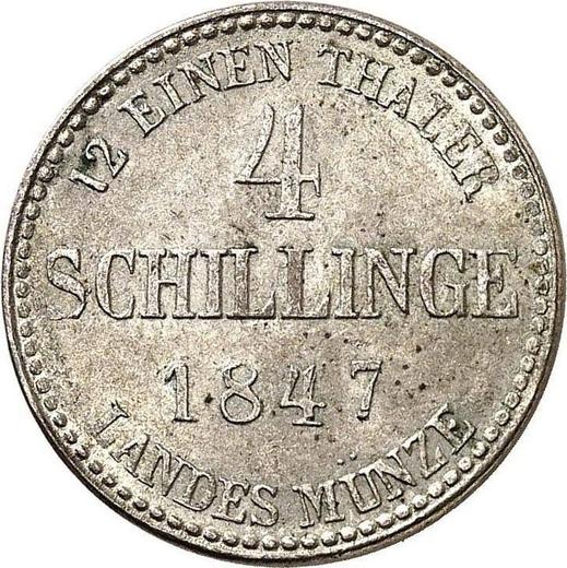 Reverse 4 Schilling 1847 - Silver Coin Value - Mecklenburg-Strelitz, George